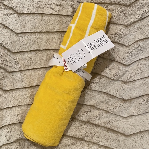 Rae Dunn Other - ☀️Rae Dunn Beach Towel HELLO SUNSHINE 🏖 ☀️YELLOW